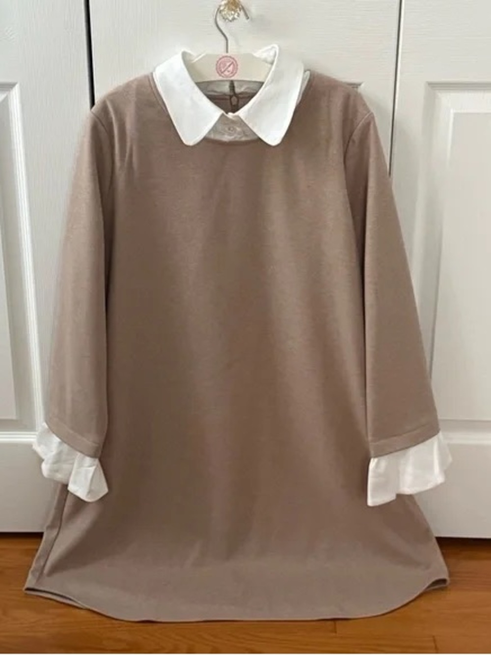 Tuckernuck Cream Shift Dress with White Collar & Cuffs - Picture 3 of 3